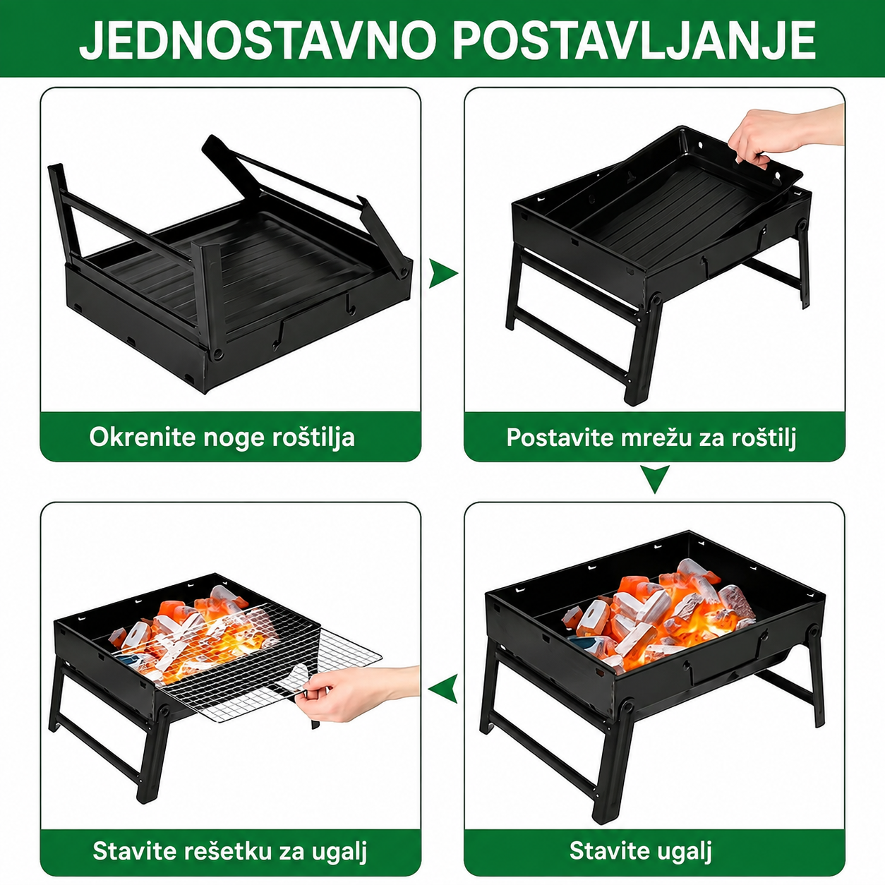 Sklopivi prijenosni roštilj na ugalj - Image 6