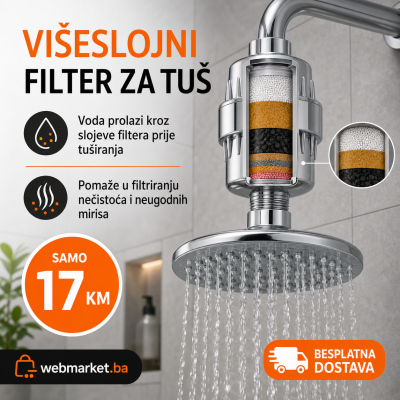 Višeslojni filter za tuš – cijena 17 KM i besplatna dostava