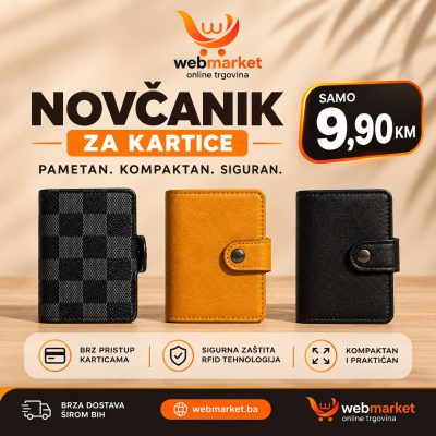 RFID novčanik za kartice u crnoj, narandžastoj i crnoj kariranoj boji