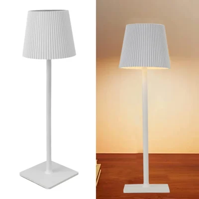 Bežična stolna lampa s bijelim sjenilom – prikaz proizvoda 1